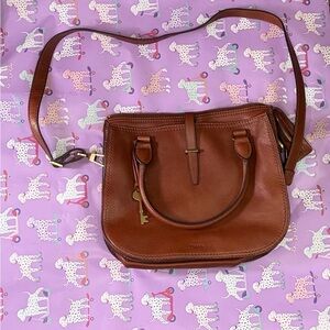 Fossil Tan Leather Shoulder Bag